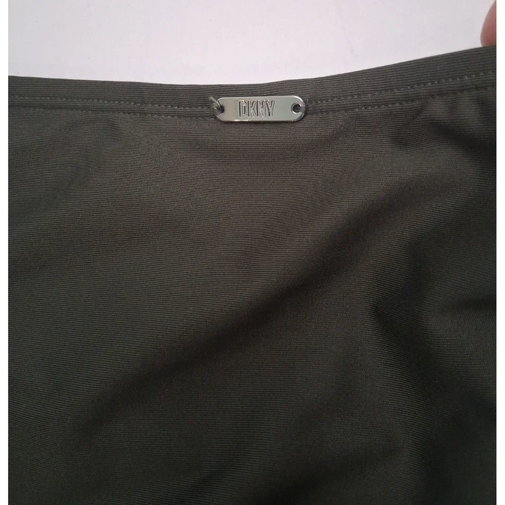 DKNY Women's 2XL Seamed Hips High-Waist Swim bottoms Moss Green NWT MSRP $58